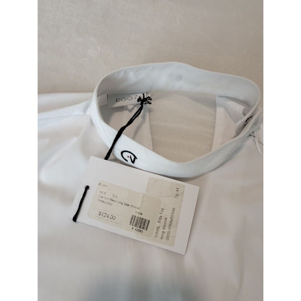 NWT EGO7 Women’s Rita Shirt Mesh Long Sleeve Equestrian Show Shirt White Size 44